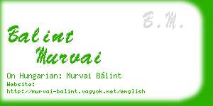 balint murvai business card